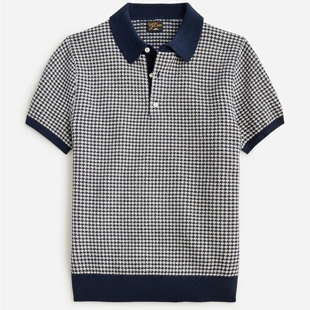 J.Crew Navy Heather Birch Houndstooth